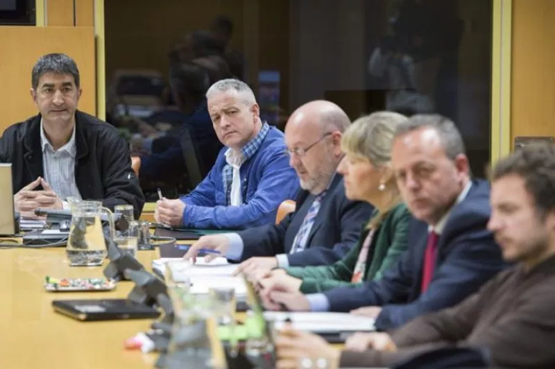 Roberto Seijoó ante la Comisión de Seguridad del Parlamento Vasco. EFE.