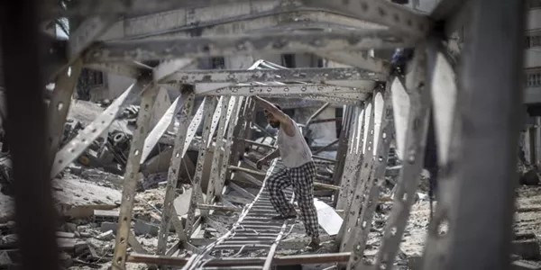 Hondakinez bete da Gaza. Argazkia: EFE