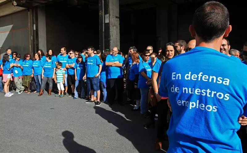 Concentración de trabajadores de Edesa