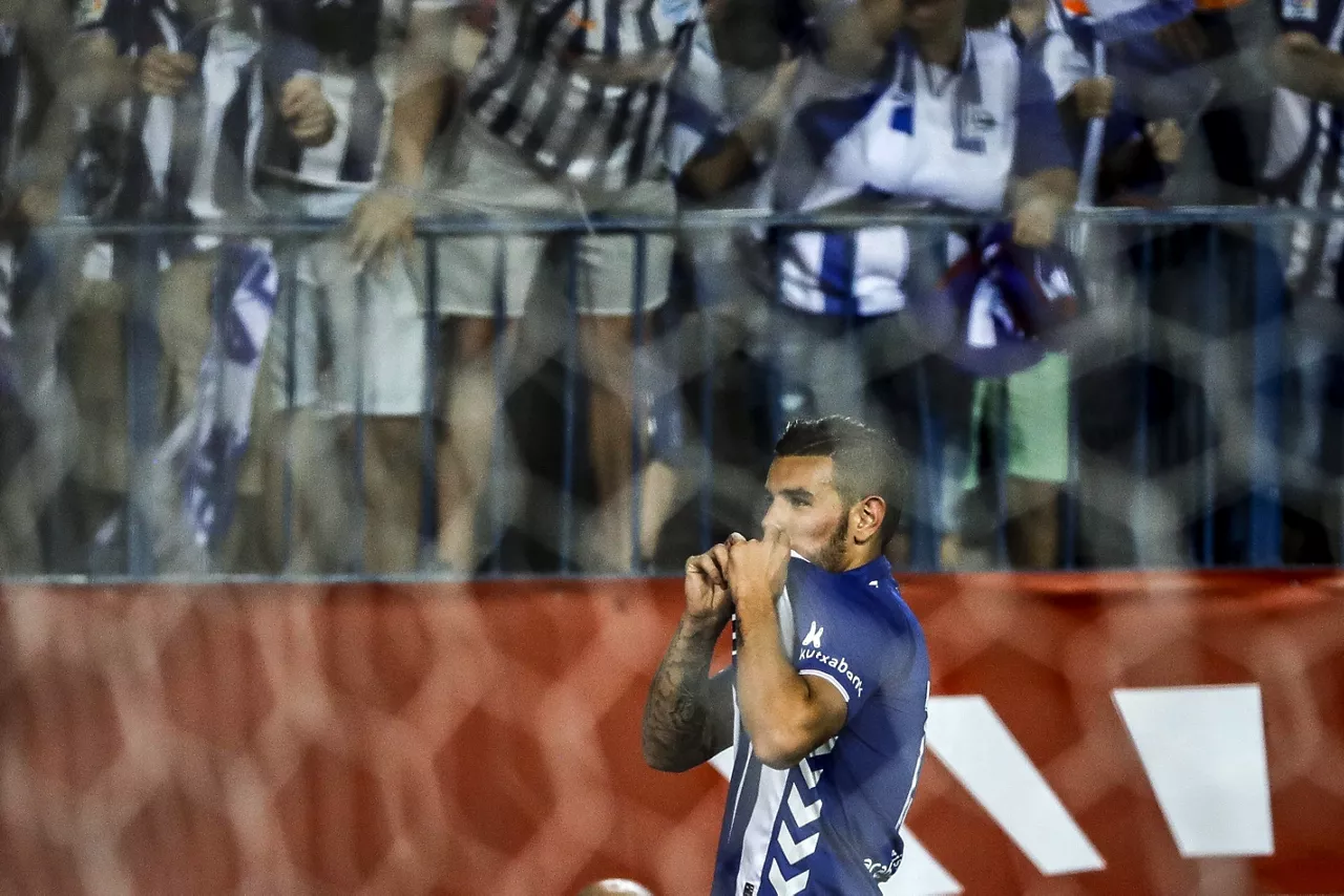 El defensa francés celebra un gol en la Final de Copa. Foto de archivo: EFE