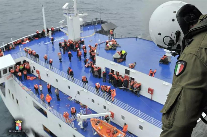 Incendio a bordo del 'Norman Atlantic'. Foto: EFE.