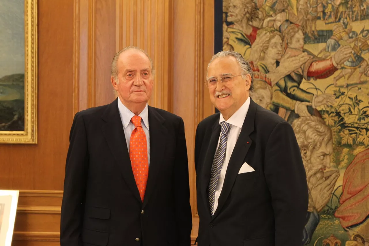 Reunión entre Iñaki Azkuna y Juán Carlos I. Foto: EITB