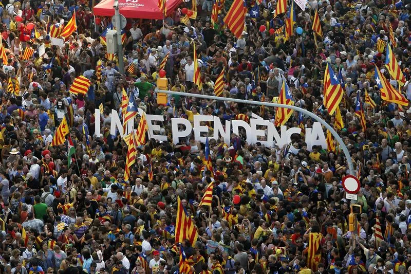 Concentration à la fête de la Diada. Photo : EFE