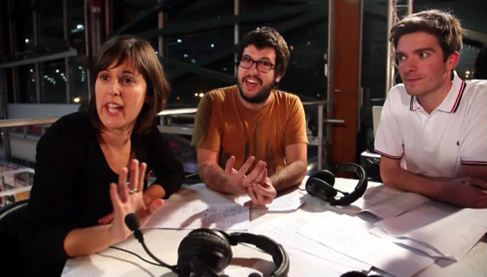 Ainhoa Urretabizkaia, Xabier Doncel eta Ibon Fernandez esatariak