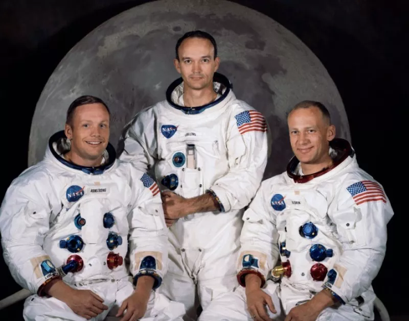 Neil Amstrong, Michael Collins y Buzz Aldrin