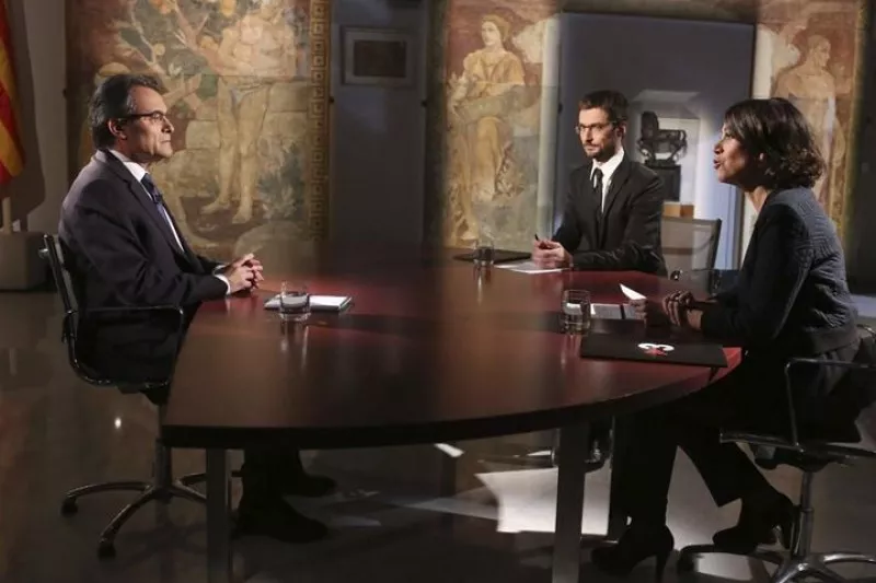 El presidente de la Generalitat, Artur Mas, en la entrevista. Foto: EFE