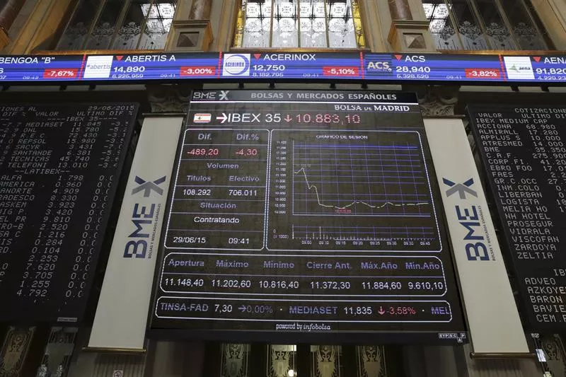 El Ibex se despeña un 4,56% por el miedo a Grecia. Foto: EFE