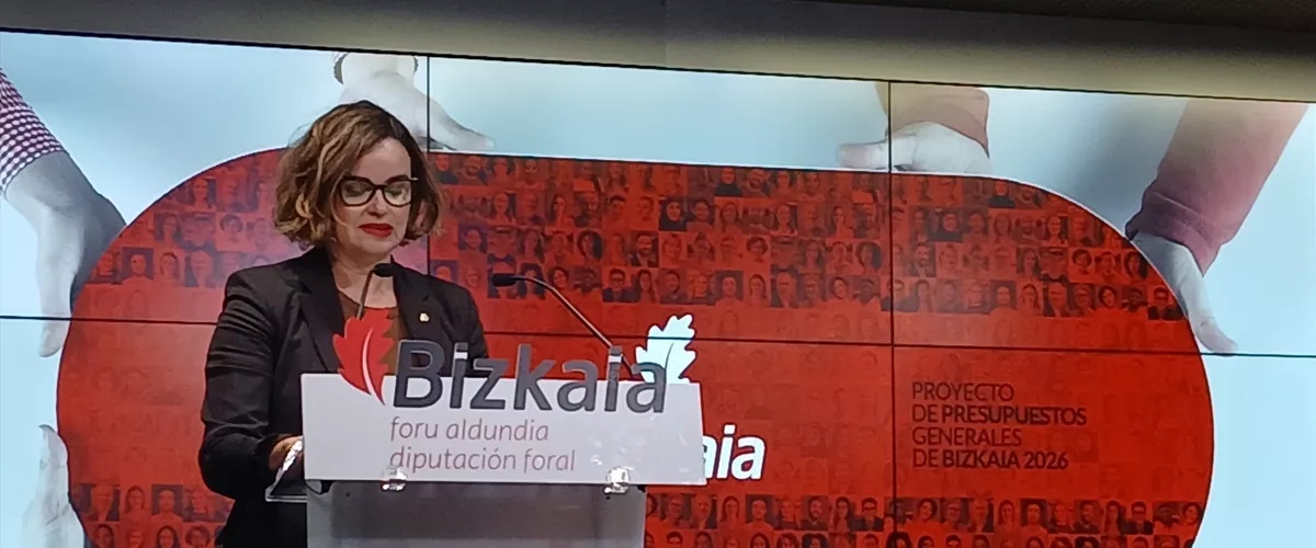 La diputada general de Bizkaia, Elixabete Etxanobe, en la presentación de presupuestos para 2026.



EUROPA PRESS

31/10/2025