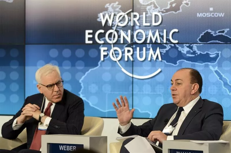 Primera jornada del Foro económico mundial que se celebra hasta el sábado en Davos (Suiza).Foto: EFE