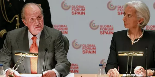 El rey, con Lagarde. EFE.