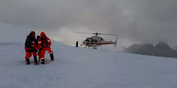 Rescate de los peregrinos perdidos en Ibañeta. Foto: Bomberos de Navarra.