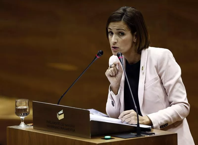Maria Chivite PSNko bozeramailea Nafarroako Parlamentuan. Argazkia: EFE