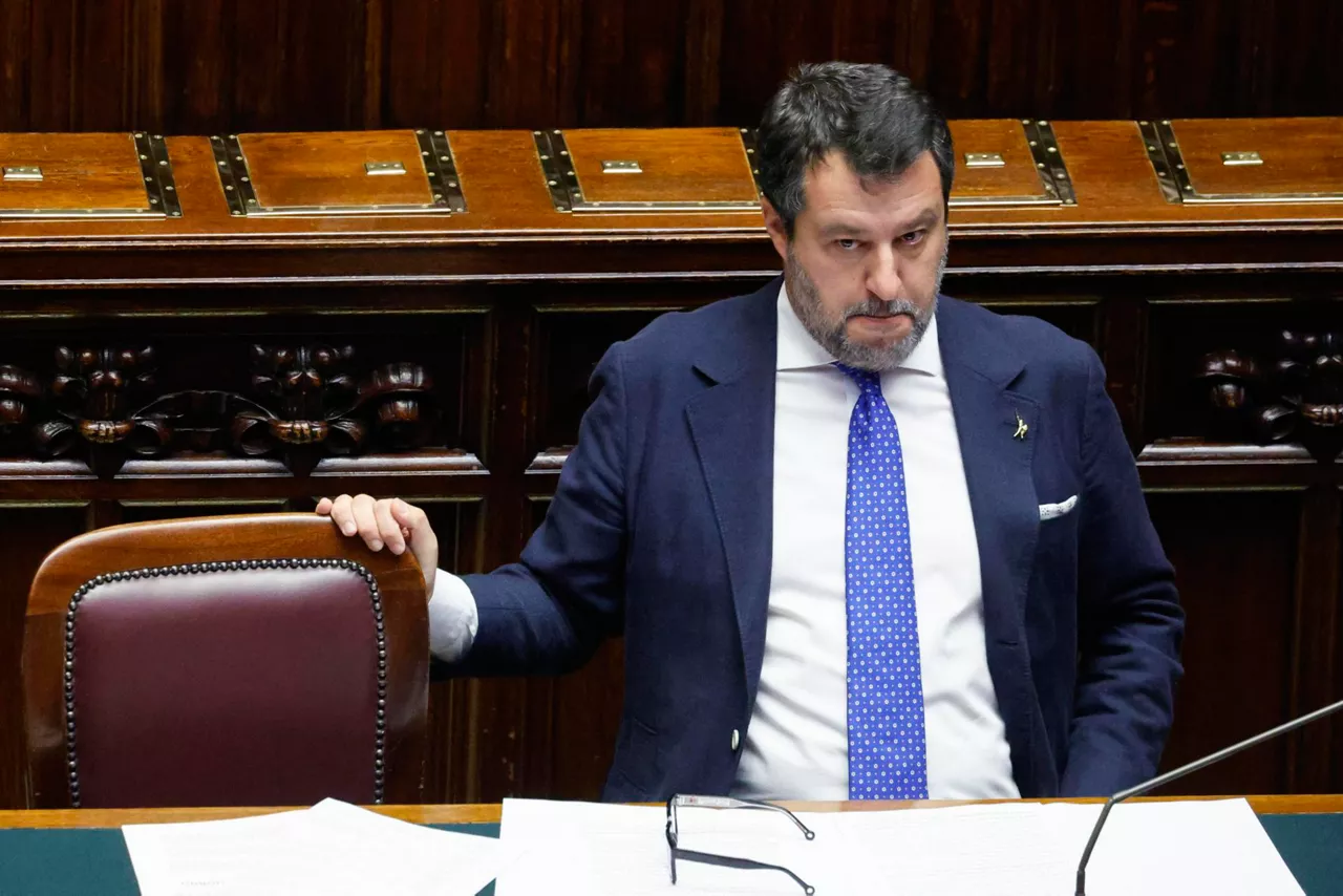 ROME (Italy), 16/07/2025.- Italian Minister for Infrastructure and Deputy Prime Minister Matteo Salvini attends a question time at the Chamber of Deputies in Rome, Italy, 16 July 2025. (Italia, Roma) EFE/EPA/FABIO FRUSTACI

