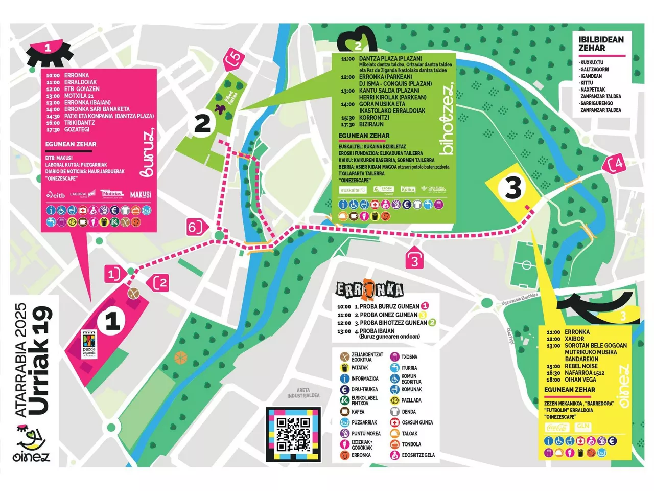 Itinerary and program of the Nafarroa Oinez event. Photo: Nafarroa Oinez.