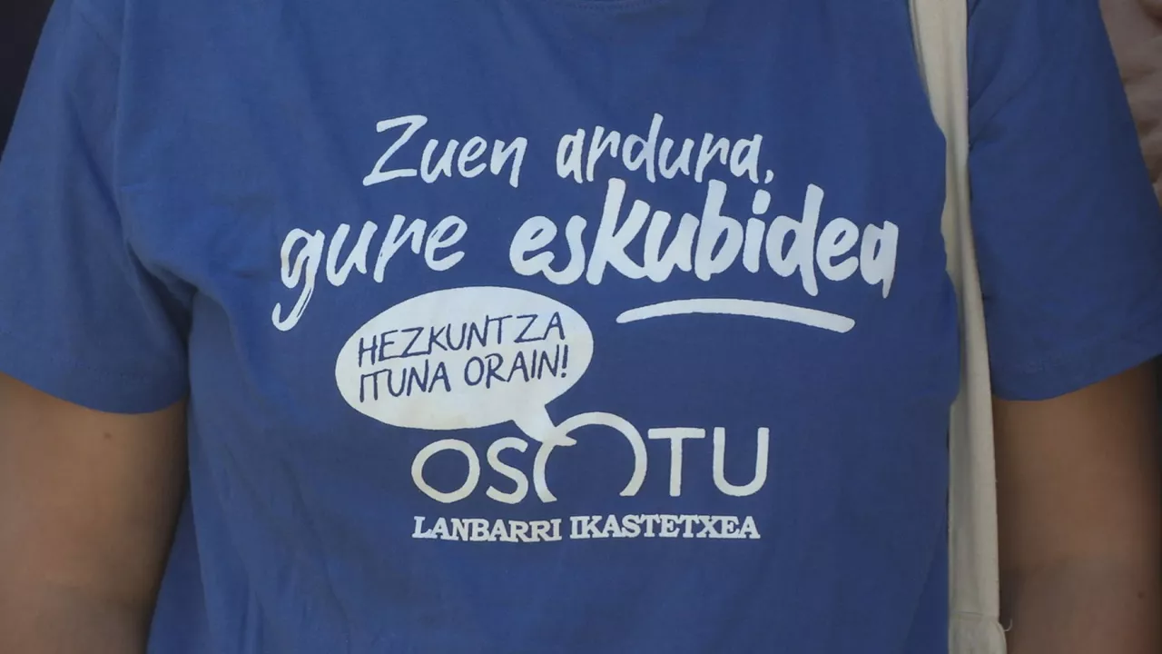 Camiseta reivindicativa del AMPA del colegio Osotu Lanbarri de Güeñes. Imagen: EITB