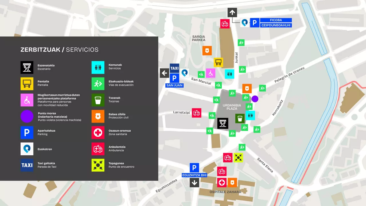 Mapa para asistir al concierto de Fermin Muguruza en Irun