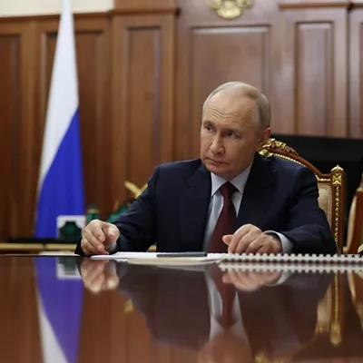 Moscow (Russian Federation), 15/07/2025.- Russian President Vladimir Putin meets with Russian Academy of Sciences (RAS) President Gennady Krasnikov (not pictured) at the Kremlin in Moscow, Russia, 15 July 2025. (Rusia, Moscú) EFE/EPA/MKHAIL METZEL / SPUTNIK / KREMLIN POOL KREMLIN POOL MANDATORY CREDIT
