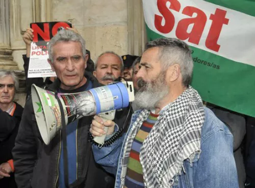 Diego Cañamero (izquierda), junto a Sánchez Gordillo.