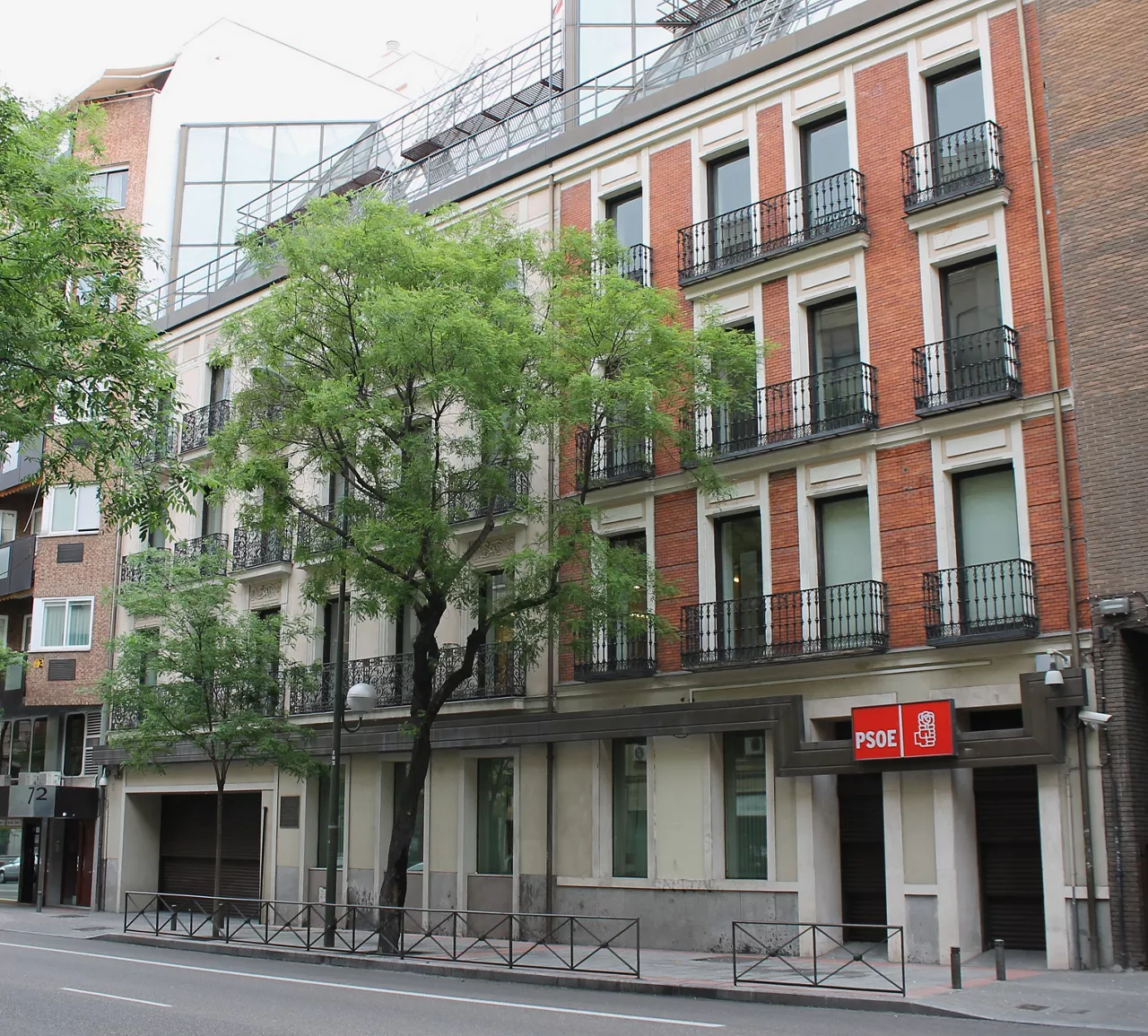Headquarters of the Spanish Socialist Workers' Party (PSOE), at 70 Calle de Ferraz (street) in Madrid.