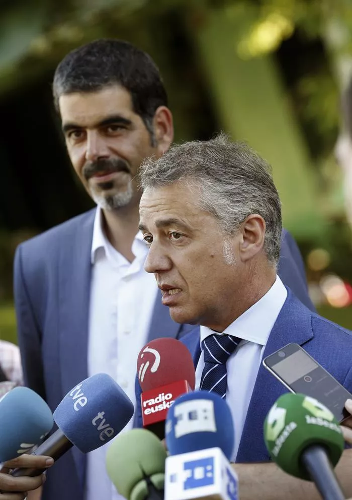 Iñigo Urkullu, gaur egindako adierazpenetan. EFE