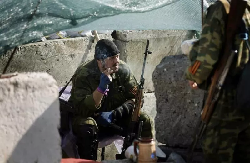 Combatientes en Donetsk, este de Ucrania.