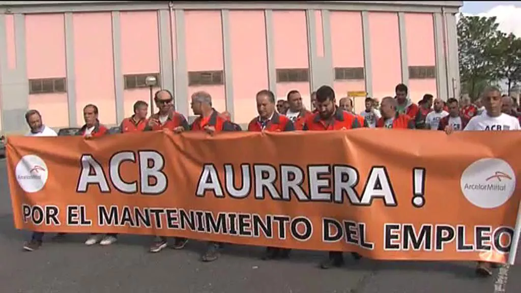 Sestaoko ACB lantegiko beharginen protesta bat. Artxiboko irudia: EiTB