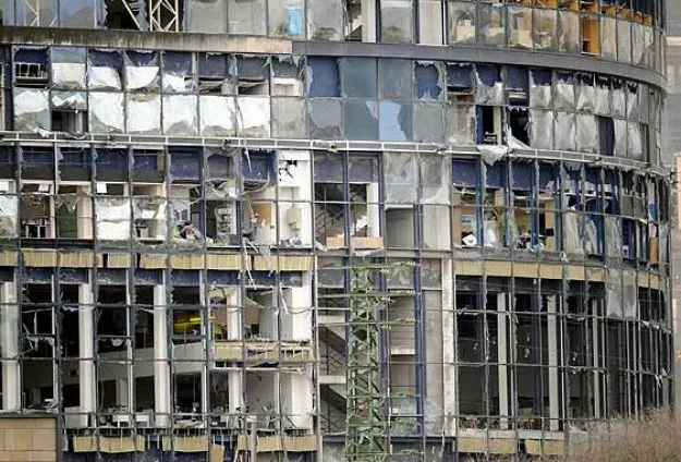 Fachada de EiTB tras el atentado. Foto: EiTB