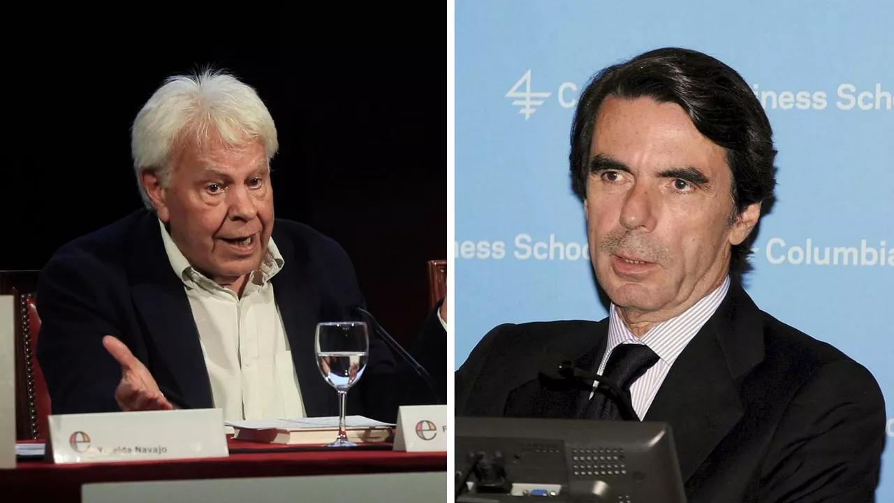 Los expresidentes del Gobierno español, Felie González y José María Aznar.