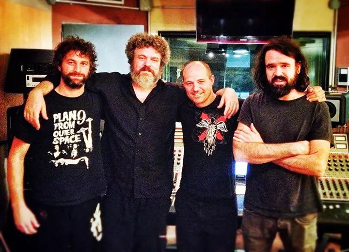 Berri Txarrak, junto al productor Ricky Falkner. Foto: Berri Txarrak.