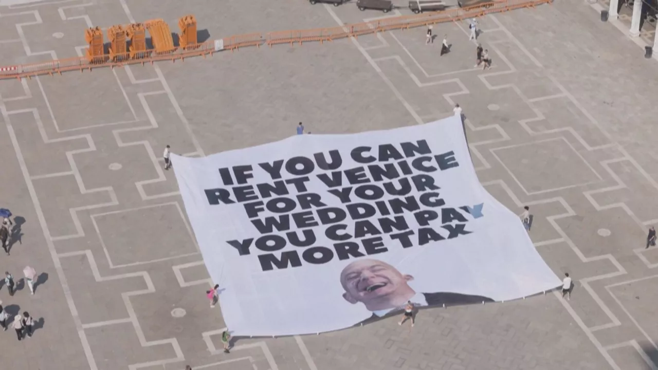Bezos protesta  boda