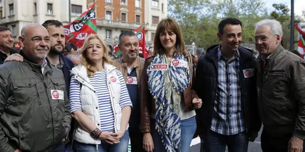 Dirigentes políticos en la manifestación de Bilbao. Foto: EFE