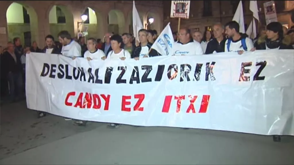 Una movilicación de trabajadores de Candy. EiTB