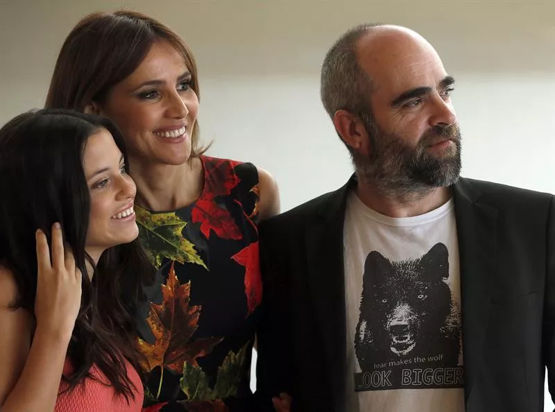 Paula del Rio, Goya Toledo eta Luis Tosar, Zinemaldian, El desconocido filmaren aurkepenean EFE