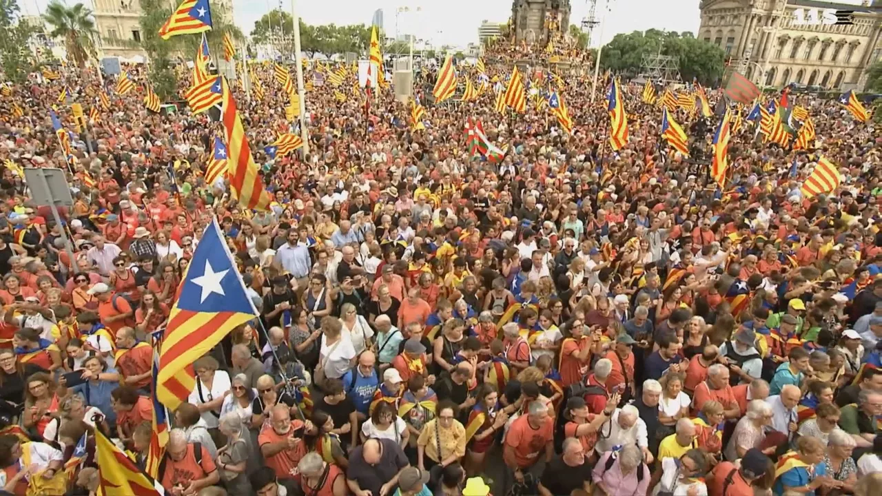 Diada eguneko manifa Bartzelonan