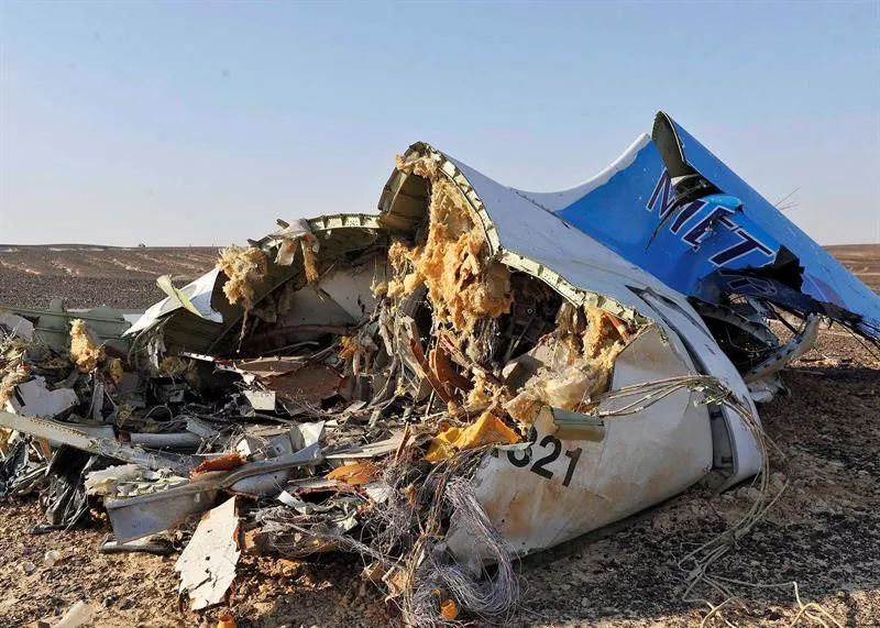 Larunbatean Sinai penintsulan eroritako hegazkin errusiarra. Argazkia: EFE