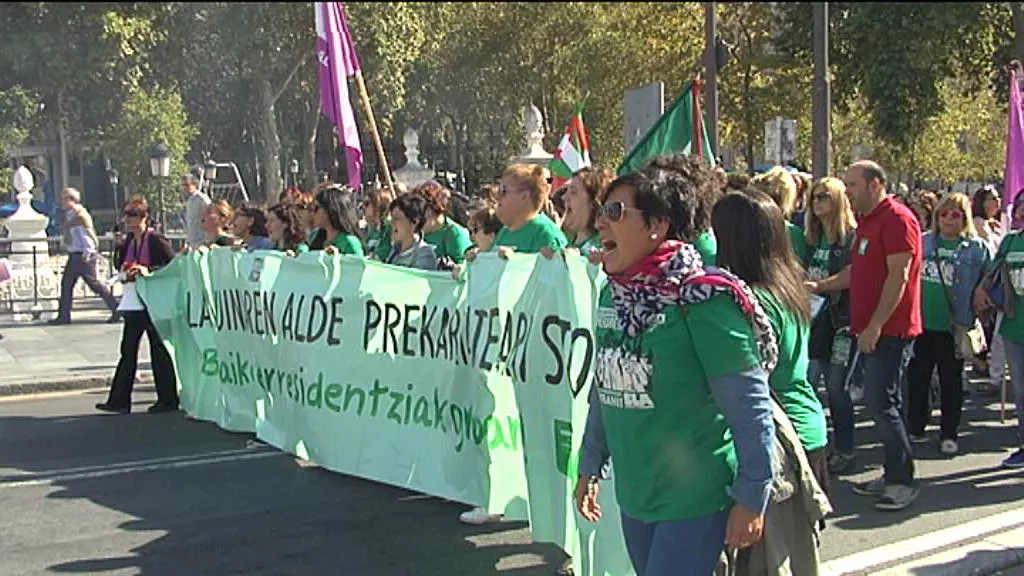 Erresidentzietako langileen protestak, artxiboko irudian. Argazkia: EiTB