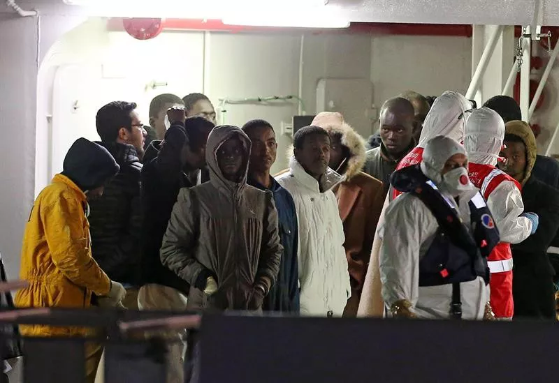 Etorkinak inmigrantes supervivientes tragedia mediterraneo. EFE