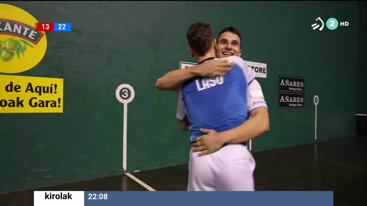 Unai Laso y Ander Imaz vencen con holgura ante Ezkurdia y Tolosa quienes han cometido muchos errores. Los ganadores suman su tercer punto del campeonato, mientras que los perdedores siguen con un único punto tras cinco jornadas disputadas.