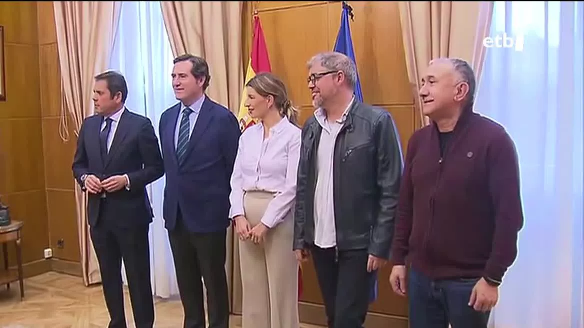 Yolanda Diaz ministroa. Agentzietako bideo batetik ateratako irudia.
