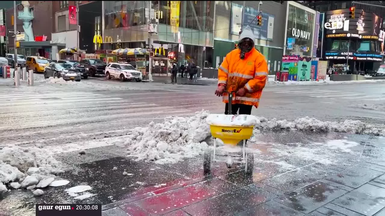 New York, elurtuta. EITB Mediaren bideo batetik ateratako argazkia.
