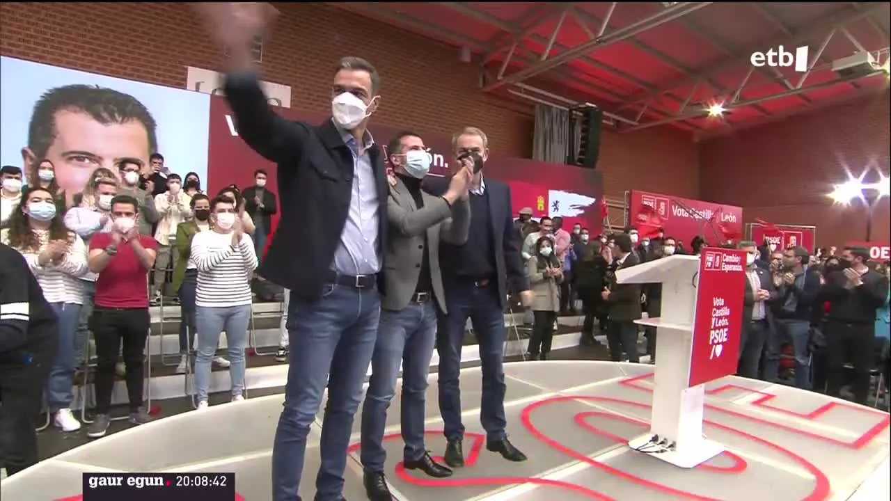 PSOEren kanpaina, Gaztela eta Leonen. EITB Mediaren bideo batetik ateratako irudia.