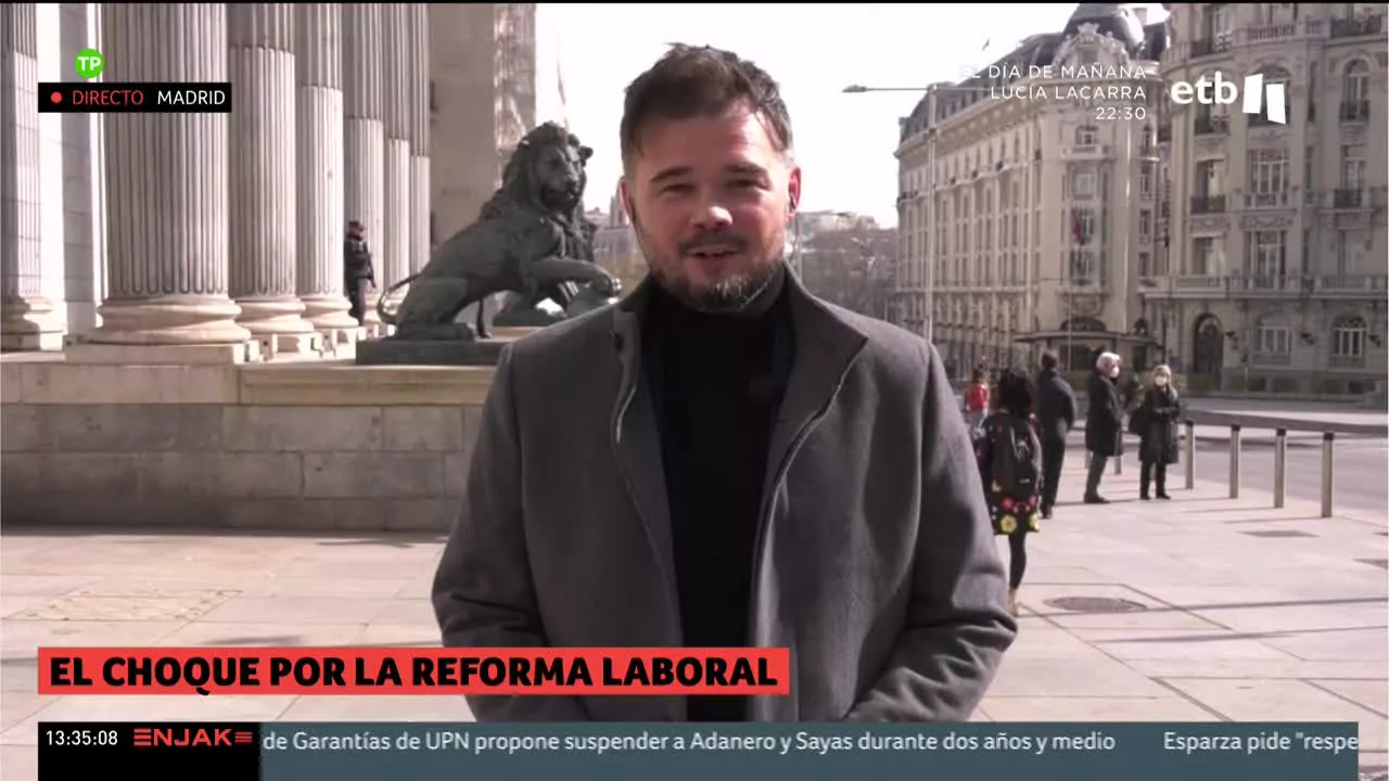 Gabriel Rufian a las puertas del Congreso de los Diputados