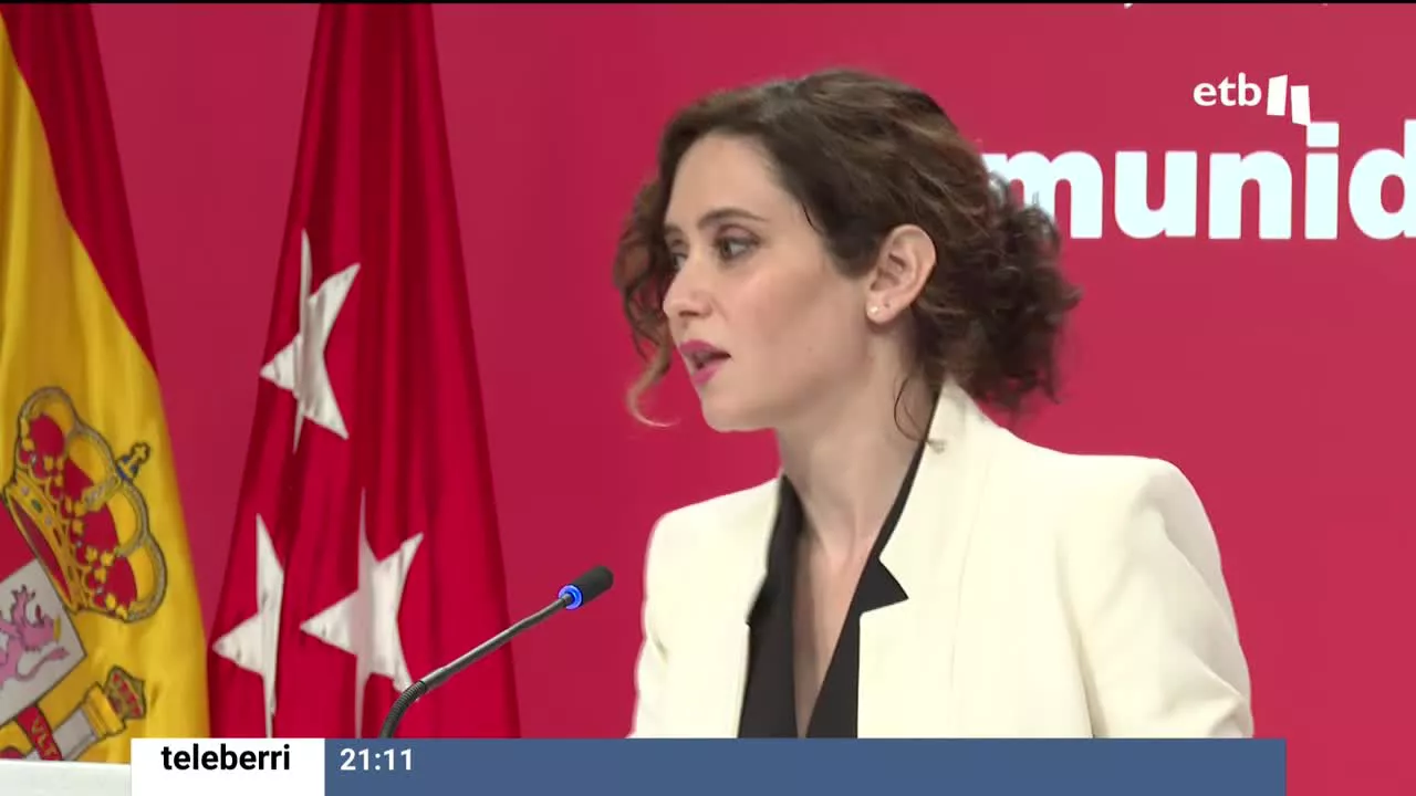 Isabel Díaz Ayuso. Imagen obtenida de un vídeo de EITB Media.
