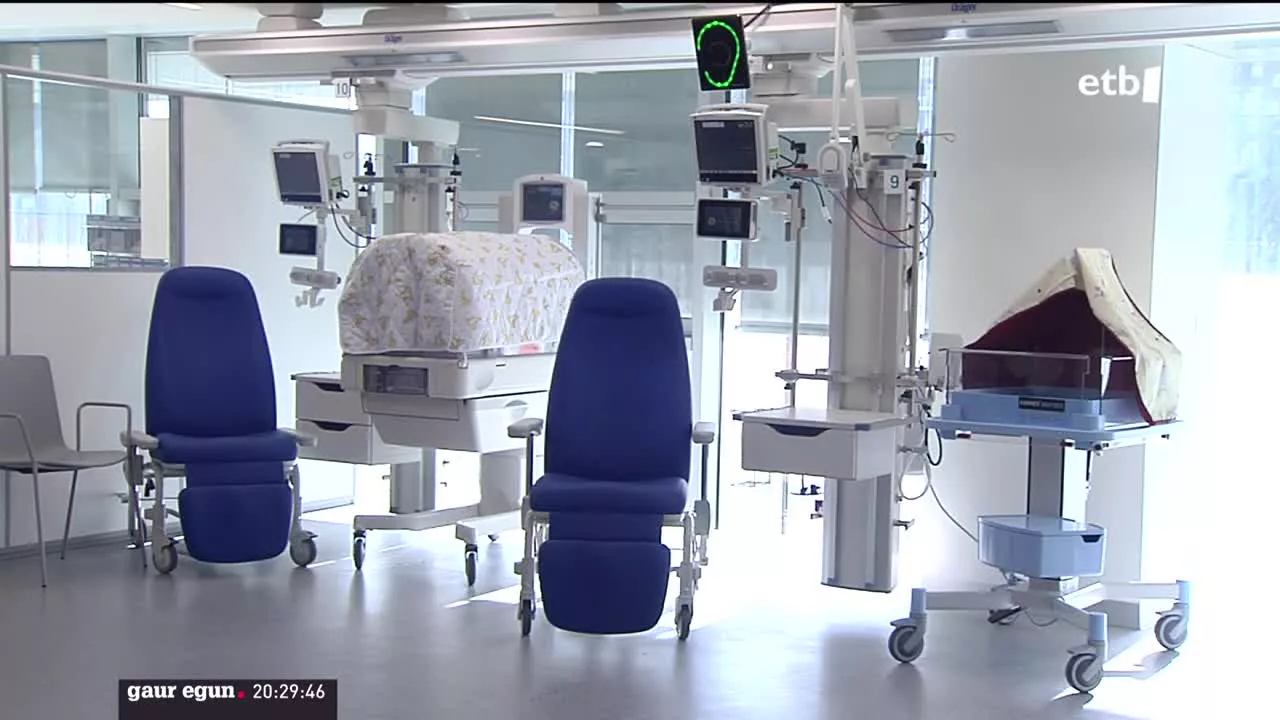 Txagorritxuko neonatologia unitatea. EITB Mediaren bideo batetik ateratako irudia.