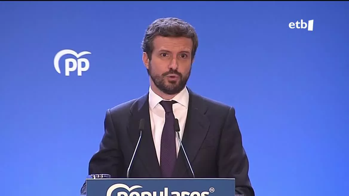 Pablo Casado. Agentzietako bideo batetik ateratako irudia.