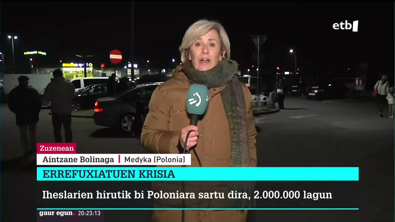 Aintzane Bolinaga, Medykan (Polonia). EITB Mediaren bideo batetik ateratako argazkia.