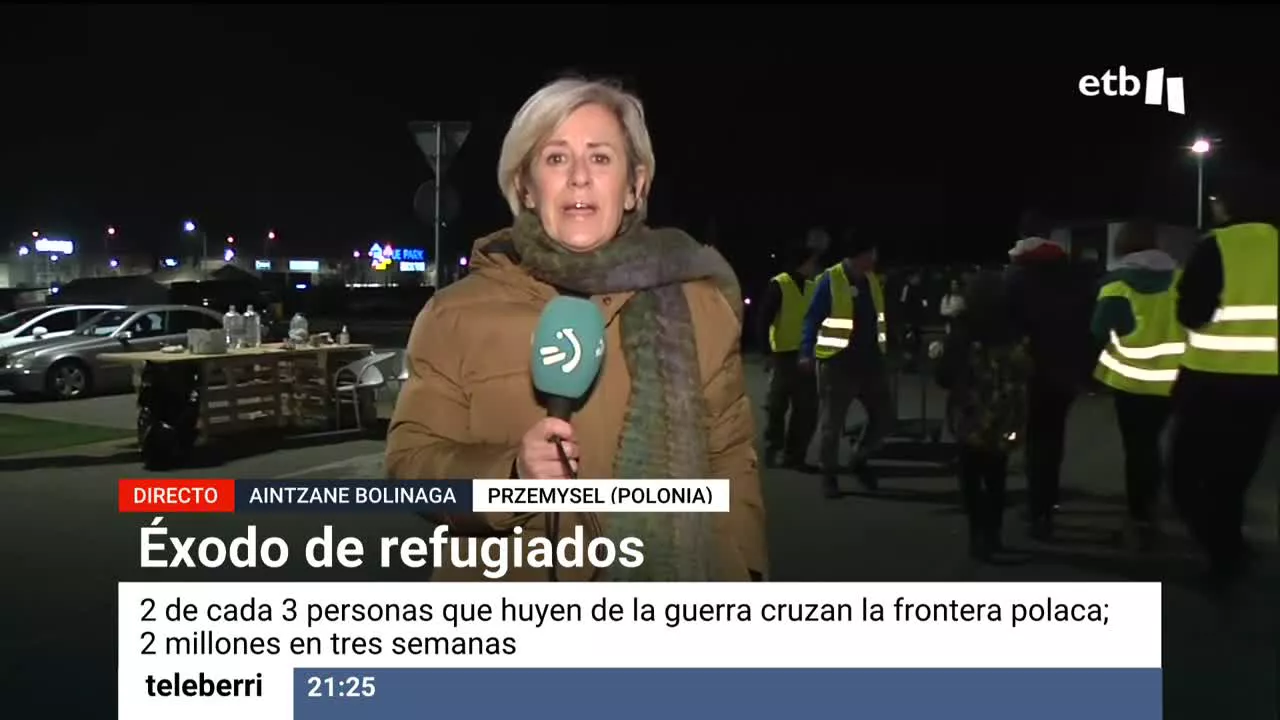 Aintzane Bolinaga, en Polonia. Imagen obtenida de un vídeo de EITB Media.