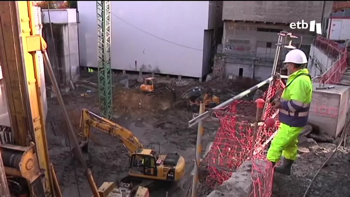 Una obra. Imagen obtenida de un vídeo de EITB Media.