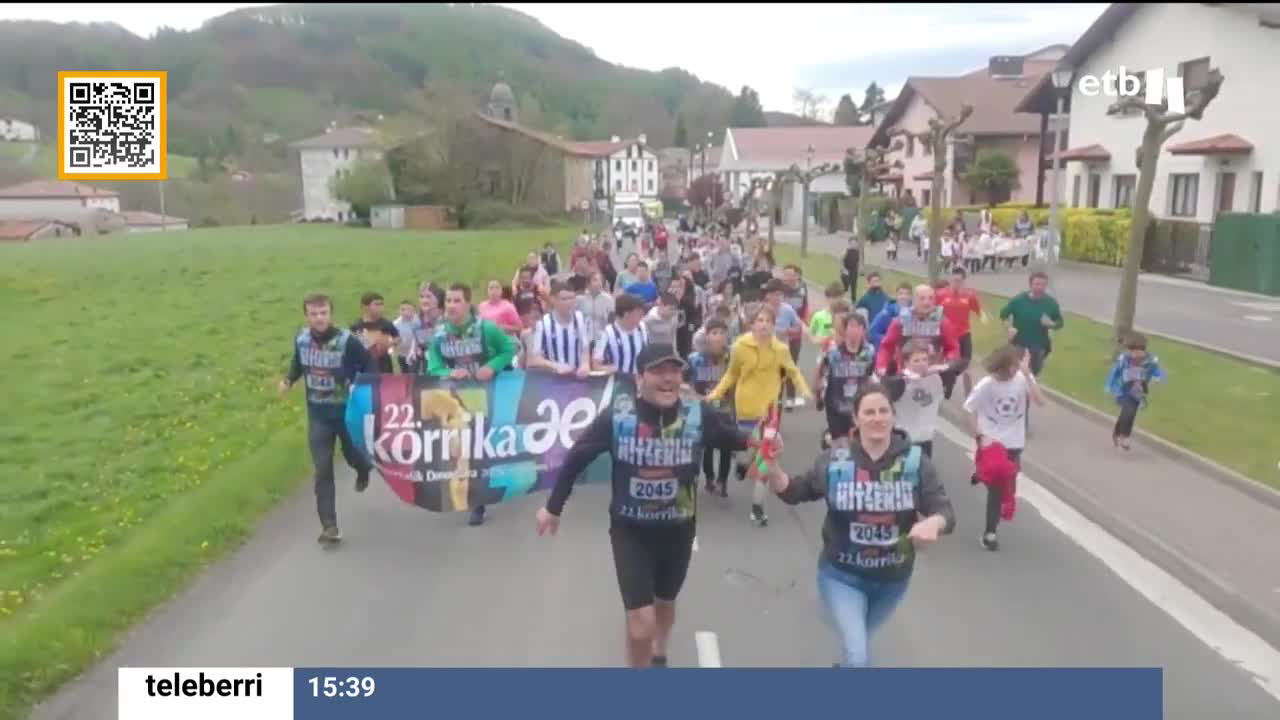 Korrika pasando hoy por Bidania-Goiatz
