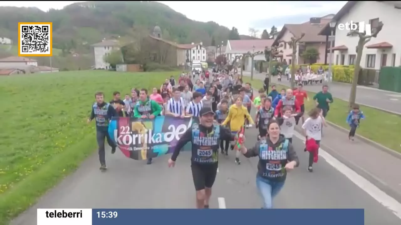 Korrika pasando hoy por Bidania-Goiatz